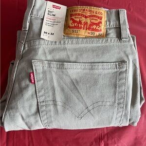 Levi’s 511 Slim Fit Stretch Jeans 30x32 Tan Khaki Denim Pants NWT